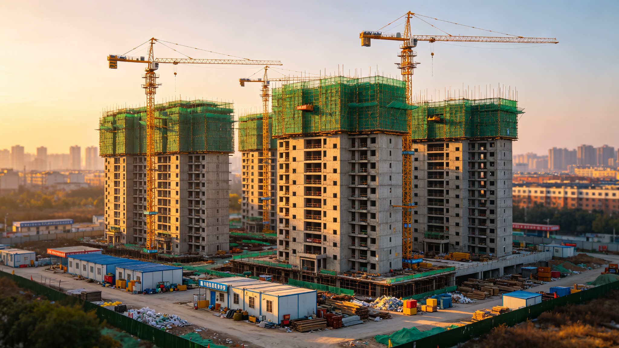 在建工地与塔吊