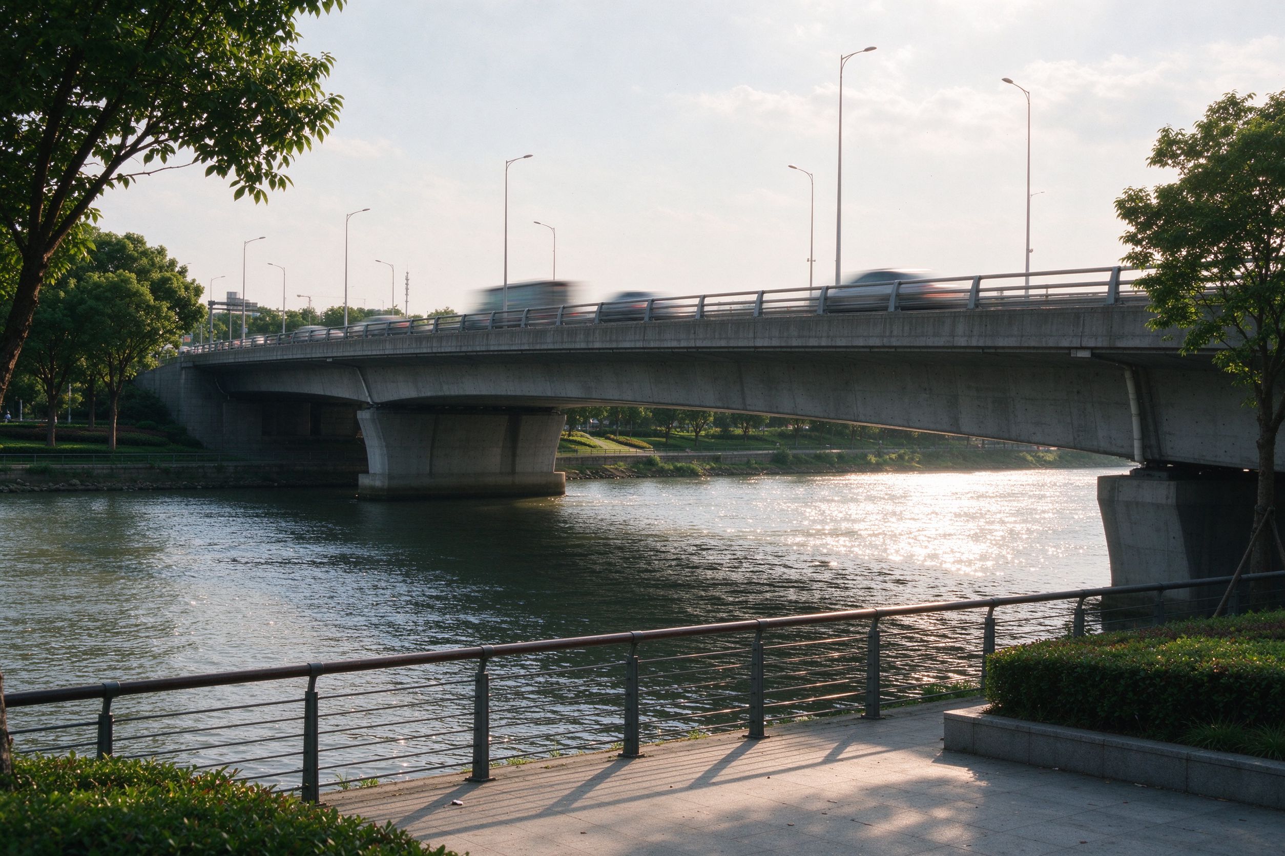 漯河跨河大桥与滨水景观