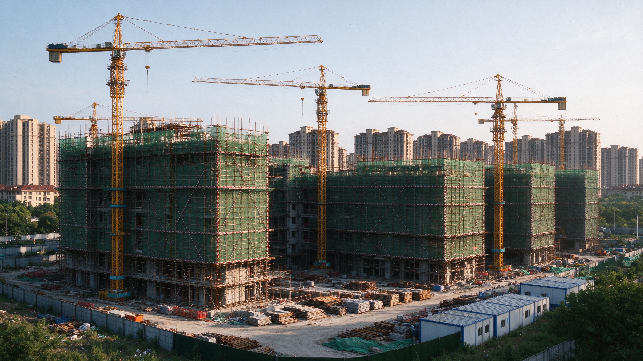 在建工地与塔吊